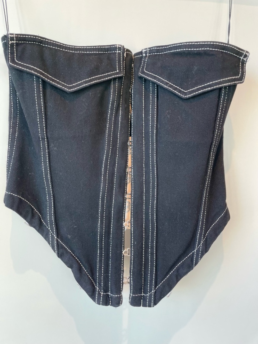 Dion Lee Black Denim Corset Bustier w/ Contrast Stitching Size M AUS 10/US 8 NWT - Picture 5 of 8
